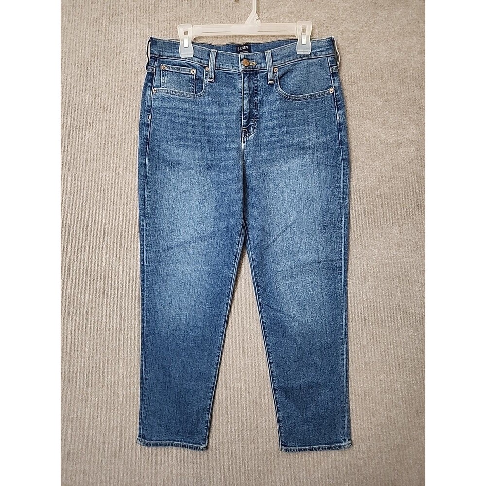 J Crew Relaxed Boyfriend Jean Womens 28 Blue Medium Wash All Day Stretch